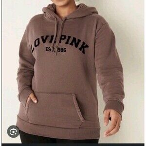 Pink Victoria Secret Sherpa Pullover Hoodie Brown Size XS